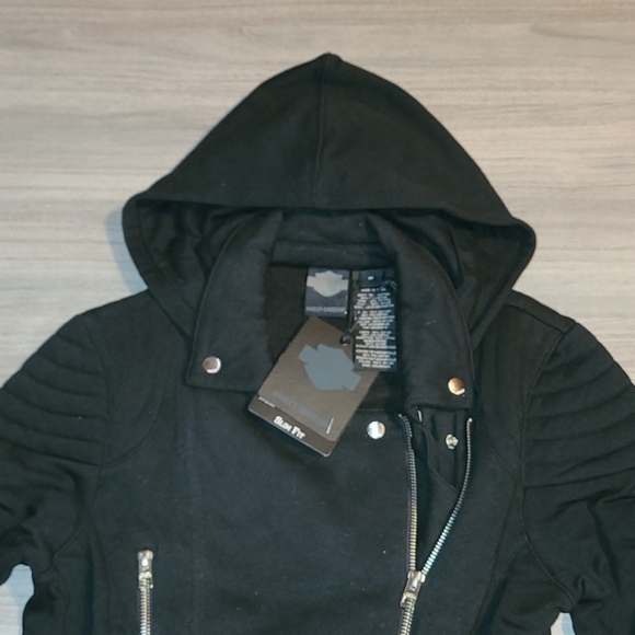 Harley-Davidson Jackets & Blazers - NO LONGER AVAIL NWT Harley Davidson Zip Up Moto Jacket w Hood *!HOST PICK🤩